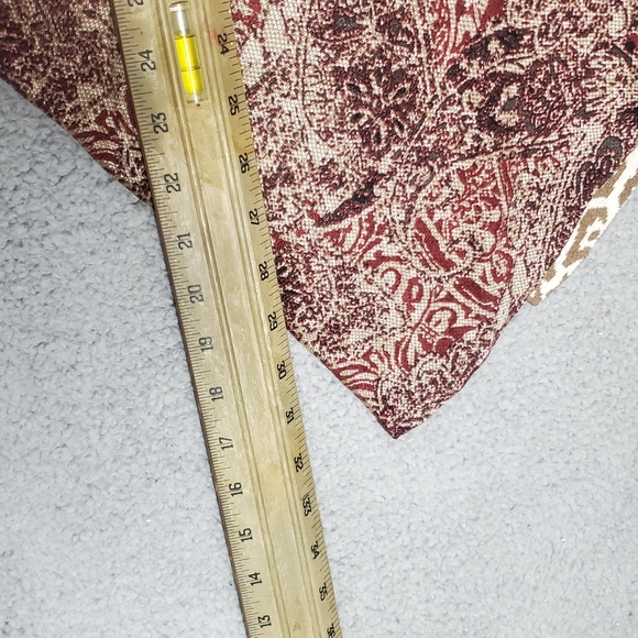 Chico's Brown and Cream Patterned Bohemian Reversable Shawl, Poncho, Sise OS - Picture 9 of 16